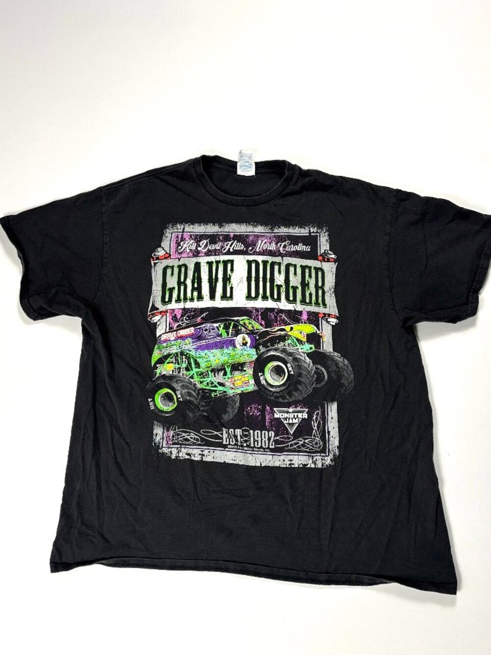 Monster Jam Grave Digger T Shirt Black Sz XL Kill Devil Hills NC 2019 Truck